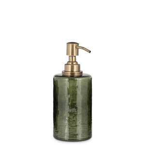 Nkuku Ilcoso Recycled Hammered Glass Soap Dispenser Green